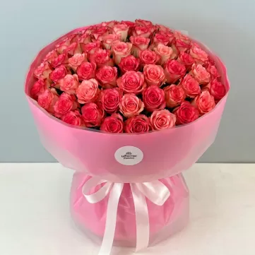Букет из 101 розовой розы