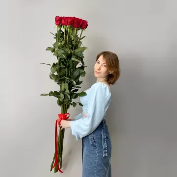 9 роз 140 см