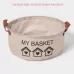 Бежевая круглая корзина для хранения с ручками My Basket (30х30х13 см