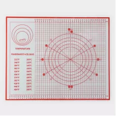 Армированный коврик для выпечки с разметкой, силикон, 50×40 см, цвет красный